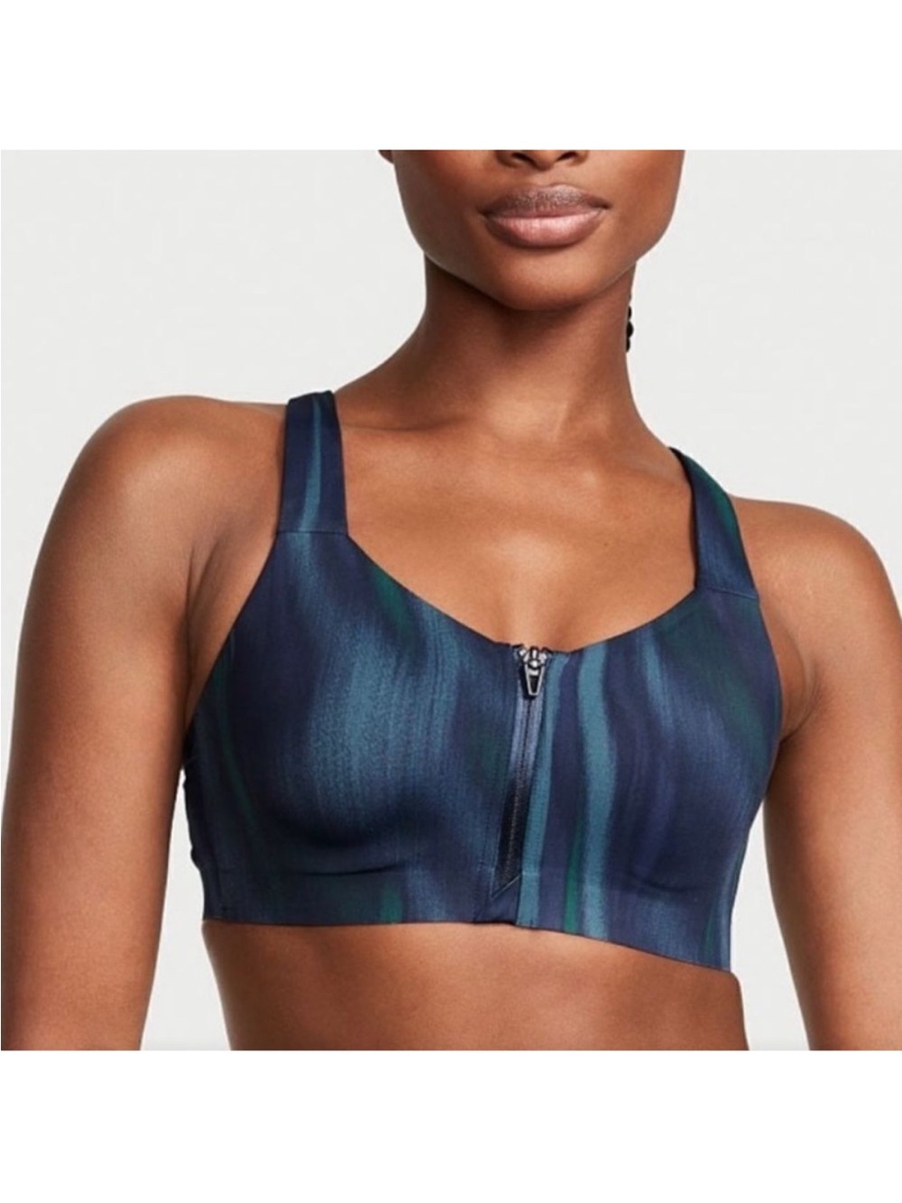 Victoria's Secret Knockout Front-Close Sports Bra Blue 38DD